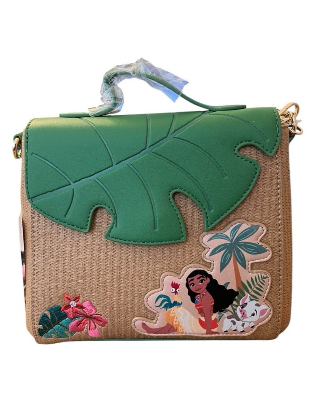 Disney Moana Rattan Leaf Crossbody Bag W Charm Hei Hei Puah Her Universe Hawaii